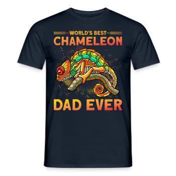 World's best Chameleon Dad ever - Men's T-Shirt - navy - Front - AI Model Male 178 light (178cm)