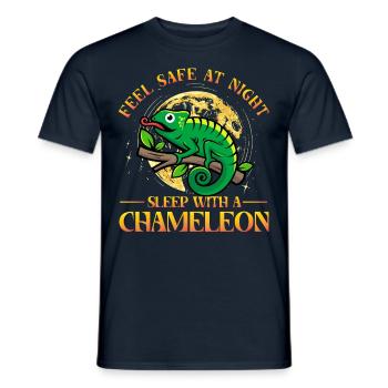 Feel safe at night sleep with a Chameleon - Men's T-Shirt - navy - Front - AI Model Male 178 light (178cm)