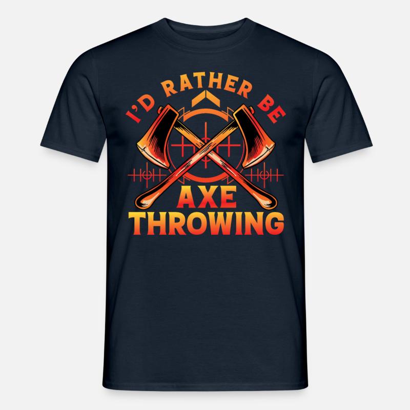 I'd rather be Axe Throwing - Männer T-Shirt - Navy