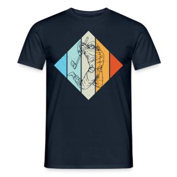 Lancer de hache rétro - T-shirt homme - marine - Devant - AI Model Male 178 light (178cm)