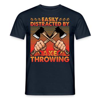 Facilement distrait par le lancer de hache - T-shirt homme - marine - Devant - AI Model Male 178 light (178cm)