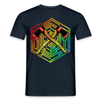 Lancer de hache - T-shirt homme - marine - Devant - AI Model Male 178 light (178cm)