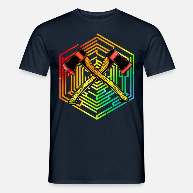 Axtwerfen - Männer T-Shirt - Navy