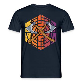 Lancer de hache rétro - T-shirt homme - marine - Devant - AI Model Male 178 light (178cm)