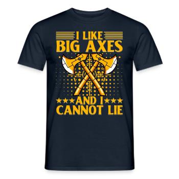 I like Big Axes and cannot lie - Männer T-Shirt - Navy - Vorne - AI Model Male 178 light (178cm)