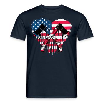 Lancer de hache - T-shirt homme - marine - Devant - AI Model Male 178 light (178cm)