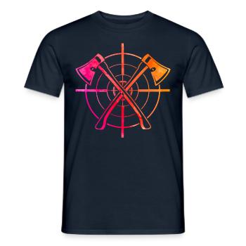 Lancer de hache rétro - T-shirt homme - marine - Devant - AI Model Male 178 light (178cm)