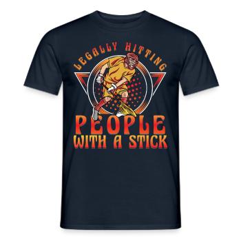 Legally hitting people with a Stick Lacrosse - Männer T-Shirt - Navy - Vorne - AI Model Male 178 light (178cm)