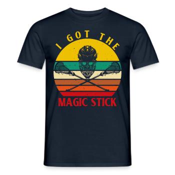 I got the Magic Stick Lacrosse - Männer T-Shirt - Navy - Vorne - AI Model Male 178 light (178cm)