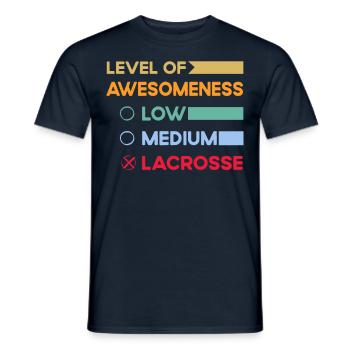 Level of Awesomeness Low Medium Lacrosse - Men's T-Shirt - navy - Front - AI Model Male 178 light (178cm)