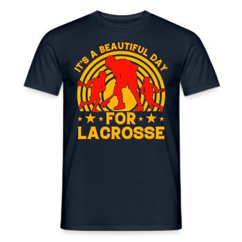 It's a beautiful day for Lacrosse - Männer T-Shirt - Navy - Vorne - AI Model Male 178 light (178cm)
