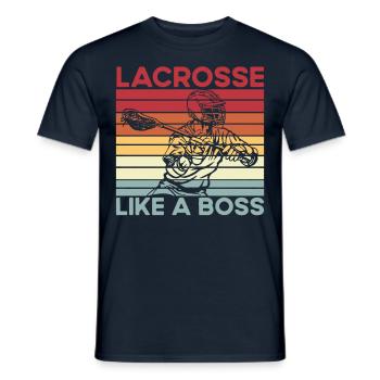 Lacrosse like a Boss - Männer T-Shirt - Navy - Vorne - AI Model Male 178 light (178cm)