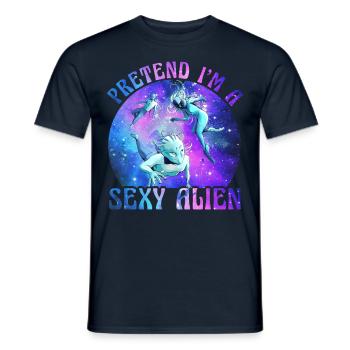Pretend I'm a sexy Alien - Männer T-Shirt - Navy - Vorne - AI Model Male 178 light (178cm)