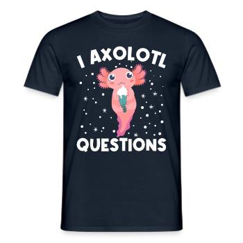 Axolotl Salamandre mignonne Kawaii Animal Neige - T-shirt homme - marine - Devant - AI Model Male 178 light (178cm)