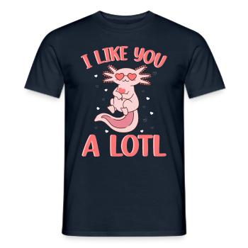 Axolotl Niedlich A Lotl Kawaii Tier Bunt - Männer T-Shirt - Navy - Vorne - AI Model Male 178 light (178cm)