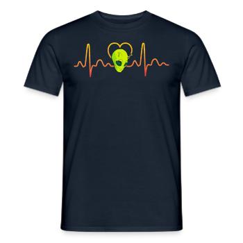 Alien Herzschlag - Männer T-Shirt - Navy - Vorne - AI Model Male 178 light (178cm)