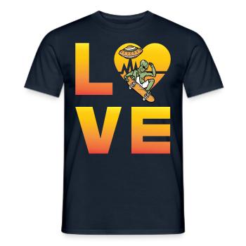 Alien Love - Männer T-Shirt - Navy - Vorne - AI Model Male 178 light (178cm)