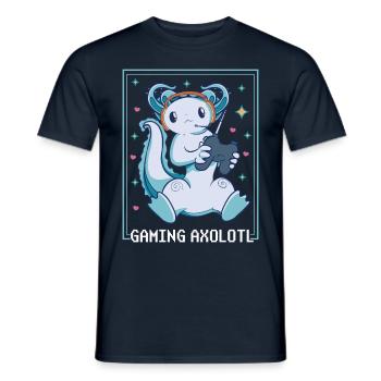 Facilement distrait par les jeux axolotls sont mes - T-shirt homme - marine - Devant - AI Model Male 178 light (178cm)