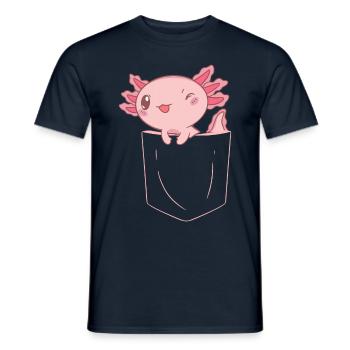 Easily distracted by axolotl shirt pocket are - Men's T-Shirt - navy - Front - AI Model Male 178 light (178cm)