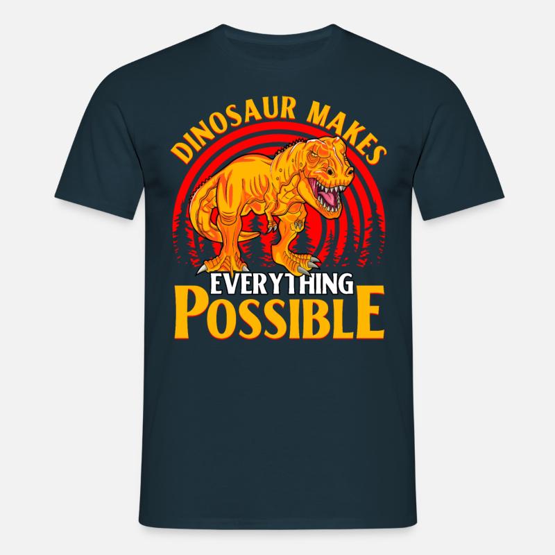 Dinosaur makes everything possible - Men's T-Shirt - navy