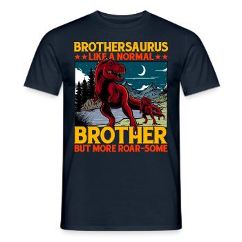 Brothersaurus comme un Brother normal mais plus Roar - T-shirt homme - marine - Devant - AI Model Male 178 light (178cm)