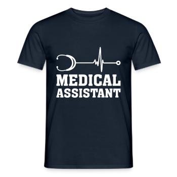 Medical Assistant Heartbeat Stethoscope - Men's T-Shirt - navy - Front - AI Model Male 178 light (178cm)
