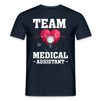 Rythme cardiaque de l’assistant médical de l’équipe - T-shirt homme - marine - Devant - AI Model Male 178 light (178cm)