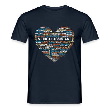 Assistant médical - Le cœur plein de bien - T-shirt homme - marine - Devant - AI Model Male 178 light (178cm)
