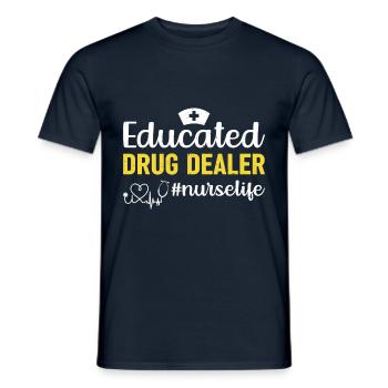 Gebildeter Drogendealer Krankenpflege Lebenshilfe - Männer T-Shirt - Navy - Vorne - AI Model Male 178 light (178cm)