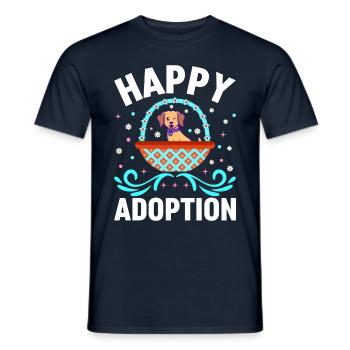 Happy Adoption Dog Basket Love Children - T-shirt homme - marine - Devant - AI Model Male 178 light (178cm)