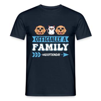 Adoption familiale officielle Love Cat Dog Trio - T-shirt homme - marine - Devant - AI Model Male 178 light (178cm)