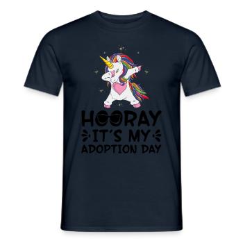 Hooray, today is my adoption day - Men's T-Shirt - navy - Front - AI Model Male 178 light (178cm)