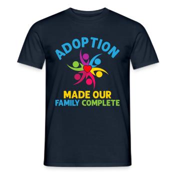 The adoption has completed our family and - Men's T-Shirt - navy - Front - AI Model Male 178 light (178cm)