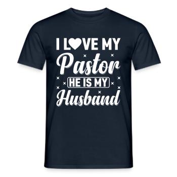 J’aime mon pasteur Il est mon mari Jésus - T-shirt homme - marine - Devant - AI Model Male 178 light (178cm)