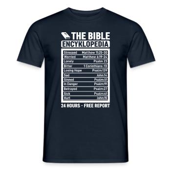The Bible Encyklopedia 24 hours - Free - Men's T-Shirt - navy - Front - AI Model Male 178 light (178cm)