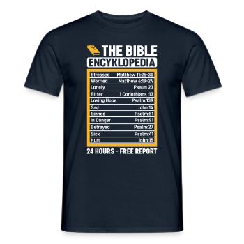 The Bible Encyklopedia 24 heures - Gratuit - T-shirt homme - marine - Devant - AI Model Male 178 light (178cm)