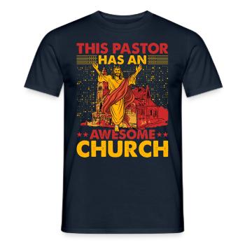 Ce pasteur a un chrétien d’église génial - T-shirt homme - marine - Devant - AI Model Male 178 light (178cm)
