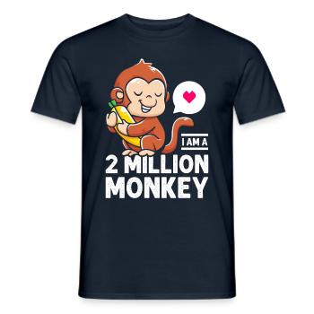 I'm a 2 million monkey banana warm heart - Men's T-Shirt - navy - Front - AI Model Male 178 light (178cm)