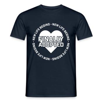 Ein Neues Leben Beginnt Endlich Adoptiert Keine - Männer T-Shirt - Navy - Vorne - AI Model Male 178 light (178cm)