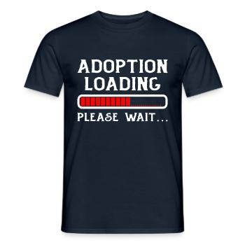 Adoption Loading Please wait Adoption Day is here - Men's T-Shirt - navy - Front - AI Model Male 178 light (178cm)