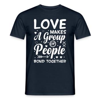 Love leaves a group of people - Men's T-Shirt - navy - Front - AI Model Male 178 light (178cm)