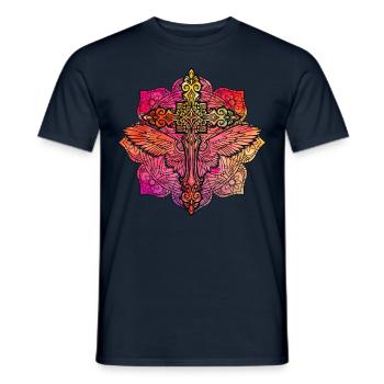 Croix du christianisme - T-shirt homme - marine - Devant - AI Model Male 178 light (178cm)