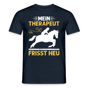 Mein Therapeut Frisst Heu Reiten - Männer T-Shirt - Navy - Vorne - AI Model Male 178 light (178cm)