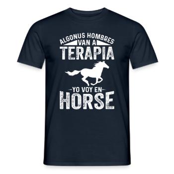 Cette fille aime tellement les chevaux Sunset Horse - T-shirt homme - marine - Devant - AI Model Male 178 light (178cm)