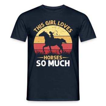 Dieses Mädchen Liebt Pferde So Sehr - Männer T-Shirt - Navy - Vorne - AI Model Male 178 light (178cm)