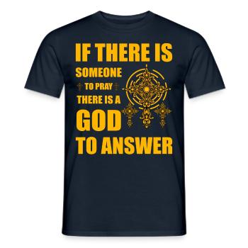 S’il y a quelqu’un pour prier, il y a un Dieu à - T-shirt homme - marine - Devant - AI Model Male 178 light (178cm)