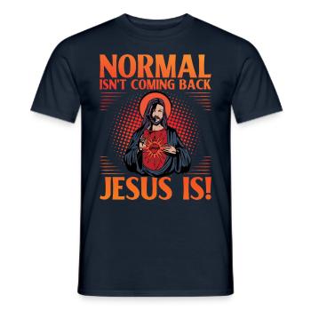 Normal ne revient pas Jésus est - T-shirt homme - marine - Devant - AI Model Male 178 light (178cm)