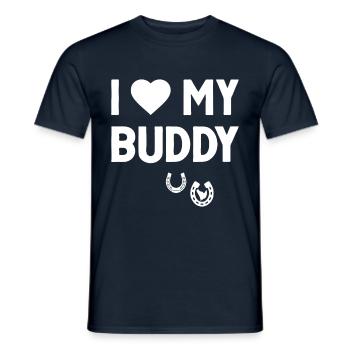 J’aime mon copain signe de cœur de sabots de cheval - T-shirt homme - marine - Devant - AI Model Male 178 light (178cm)