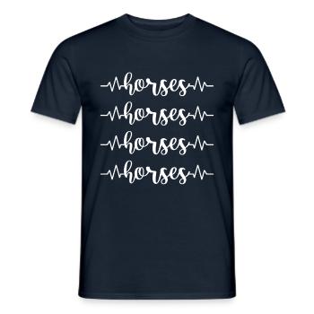 Chevaux Cheval à fond blanc Animal - T-shirt homme - marine - Devant - AI Model Male 178 light (178cm)