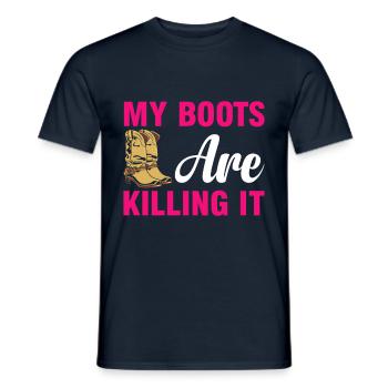 My Boots Are Killing It Horse Boots Riding - Men's T-Shirt - navy - Front - AI Model Male 178 light (178cm)